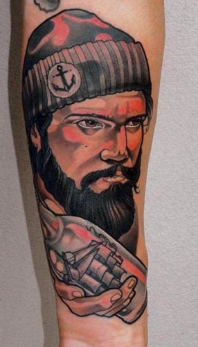 Flaschenpost-Tattoo