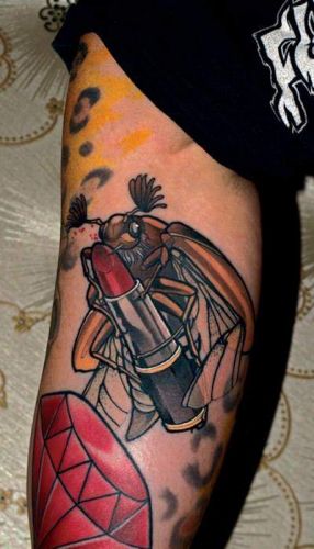 Lippenstift-Grille-Tattoo