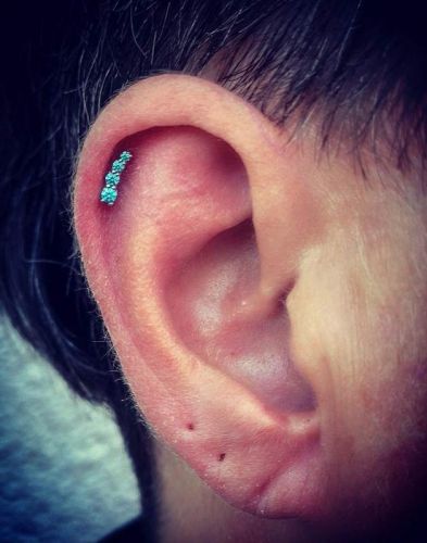 blue swarovski helix piercing
