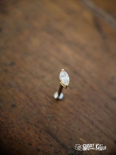 Der Pin dieses Aufsatzes besteht aus Gold.