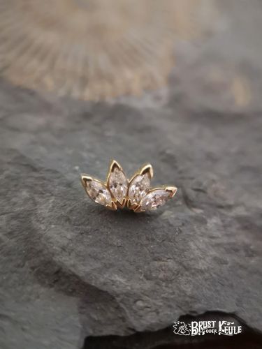 Ein wunderschöner Aufsatz aus 18K Echtgold mit Premium Zirconia.