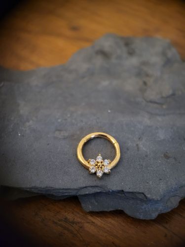 Unser Ice Flower Septum Clicker ist aus hochwertigem Edelstahl hergestellt. Das Piercing besitzt einen gebogenen Scharnierstab, welcher dir eine einfache Handhabung beim Einsetzen des Piercings ermöglicht – und das alles ganz ohne Hilfe! Getoppt wird es durch das super schicke und einzigartige Design mit einer wunderschönen Eisblume aus Kristallen.