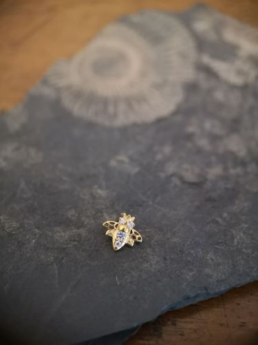Wunderschöner goldbeschichteter Aufsatz mit cubic Zirkonia.