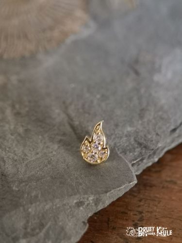 Ein wunderschöner Aufsatz aus 18K Echtgold mit Premium Zirkonia. Perfekt zum Aufschrauben auf Schmuck mit Innengewinde.